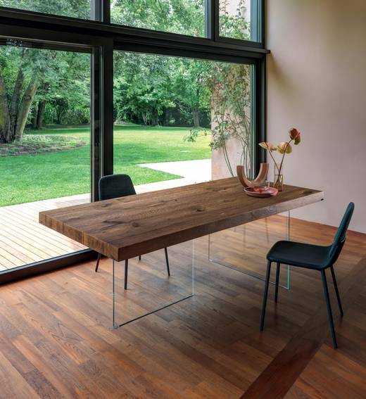 tavolo sospeso in vetro e legno| Tavolo Air | LAGO tavolo sospeso in vetro e legno| Tavolo Air | LAGO