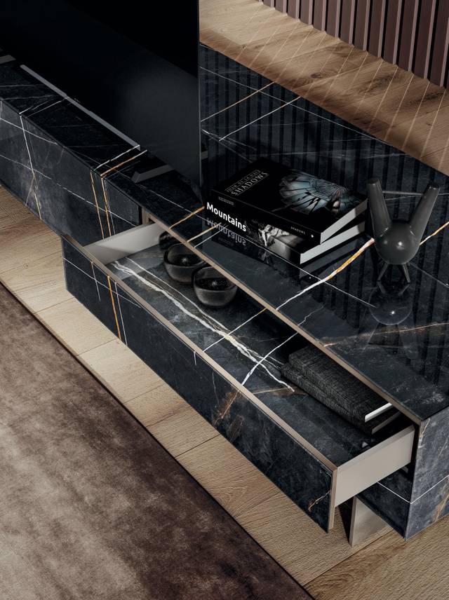 xglass marble tv unit drawer | Materia Tv Unit | LAGO