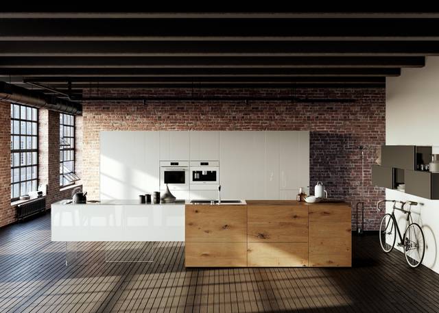 cuisine en bois et verre brillant blanc suspendue | Cuisine 36e8 Wildwood | LAGO cuisine en bois et verre brillant blanc suspendue | Cuisine 36e8 Wildwood | LAGO