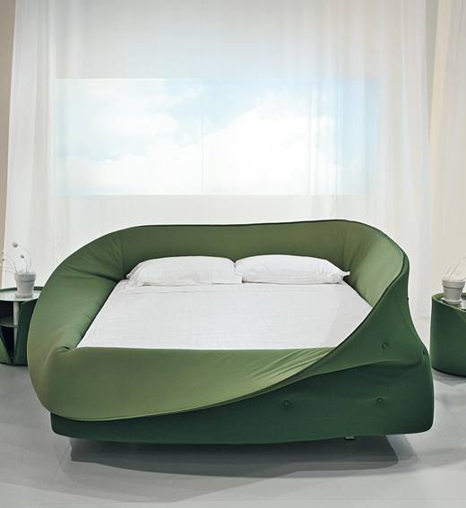 Letto in tessuto verde | Letto Colletto | LAGO Letto in tessuto verde | Letto Colletto | LAGO
