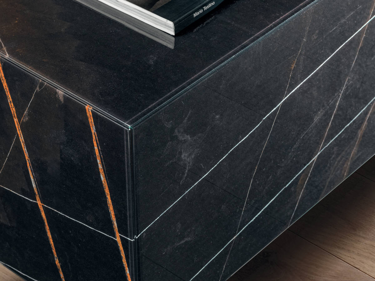 meuble tv en marbre noir | Mueble Tv Materia | LAGO