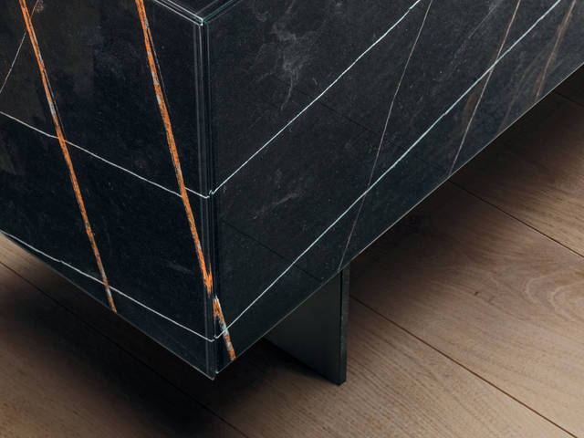 meuble tv en marbre noir | Mueble Tv Materia | LAGO