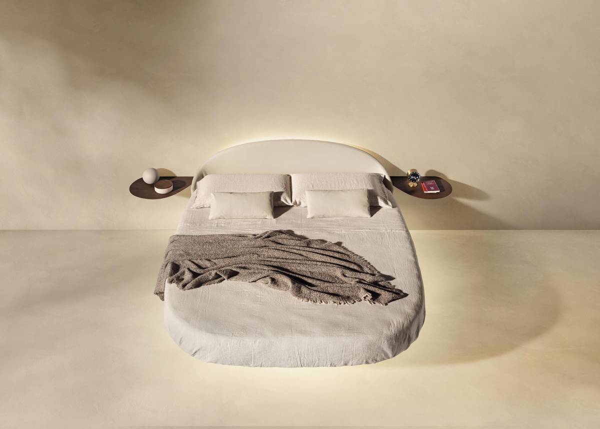 tavolo sospeso con materasso sagomato | Letto Fluttua Roundy | LAGO