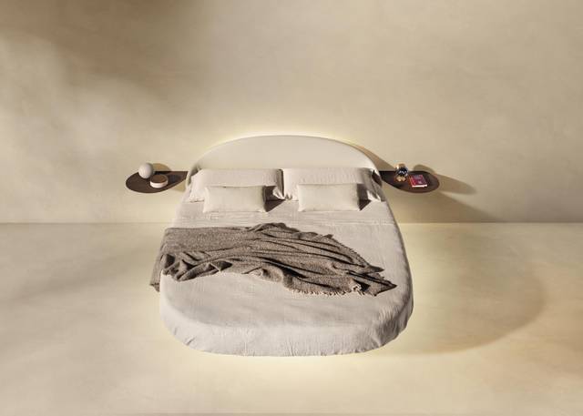 tavolo sospeso con materasso sagomato | Letto Fluttua Roundy | LAGO