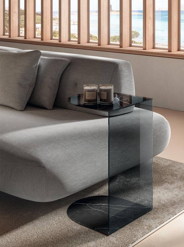 table basse pour canapé en verre fumé grigio | Table basse Tell | LAGO table basse pour canapé en verre fumé grigio | Table basse Tell | LAGO