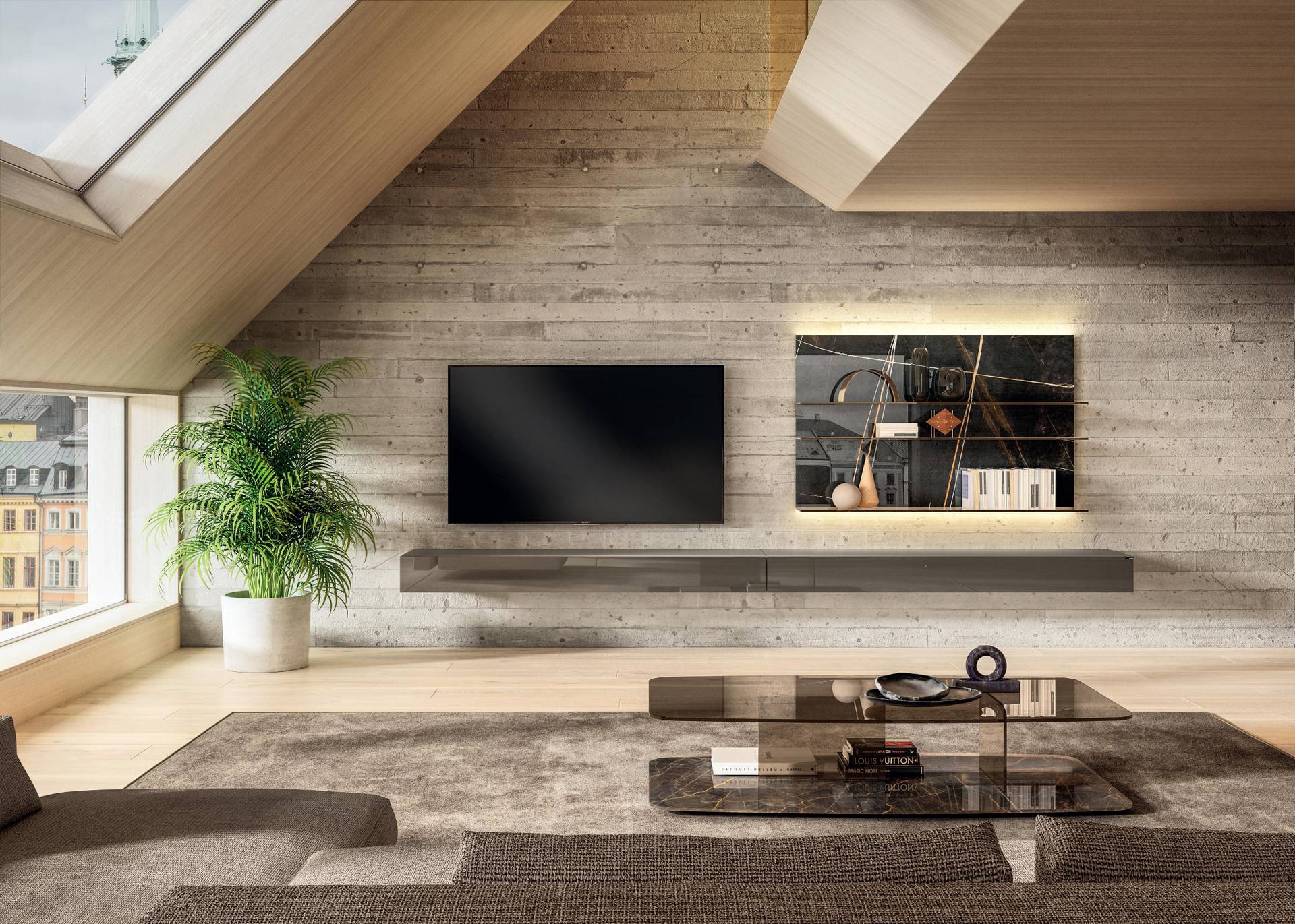 equipped wall with a modern design | 36e8 Wall Unit | LAGO equipped wall with a modern design | 36e8 Wall Unit | LAGO