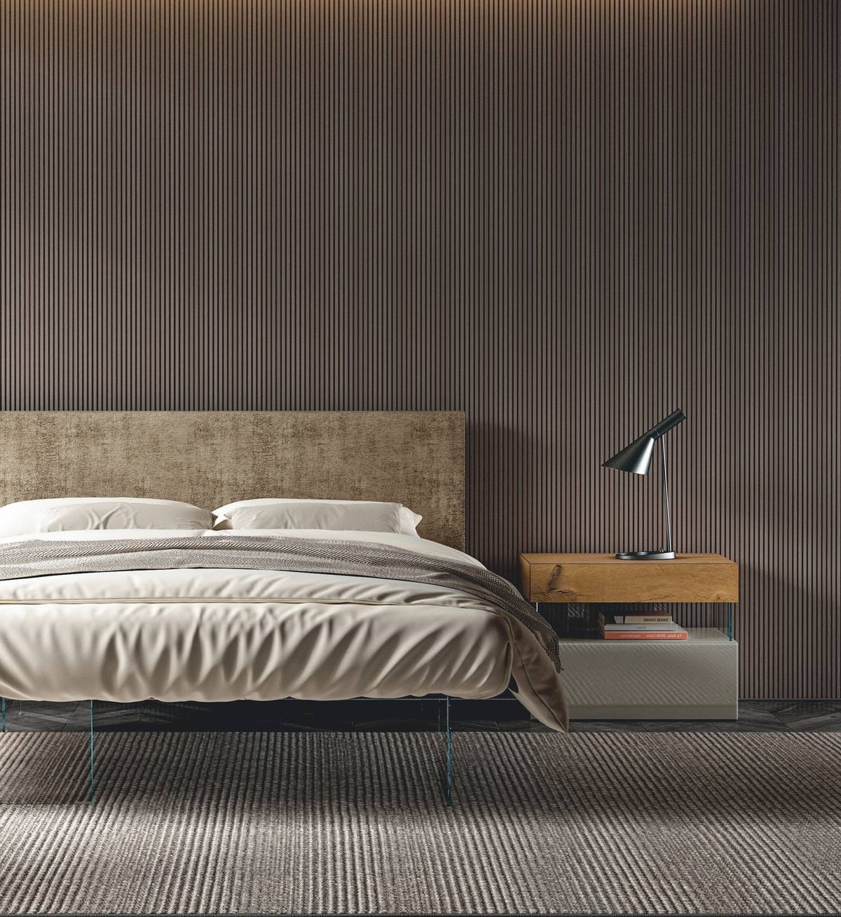 modern bed with fabric headboard for bedroom | Air Bed | LAGO modern bed with fabric headboard for bedroom | Air Bed | LAGO