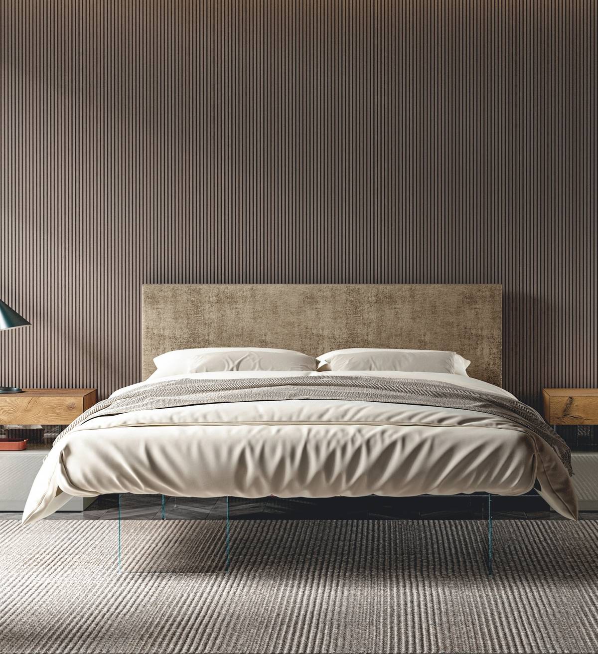 modern bed with fabric headboard for bedroom | Air Bed | LAGO modern bed with fabric headboard for bedroom | Air Bed | LAGO