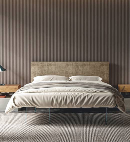 cama moderna con cabecero de tela para dormitorio | Cama Air | LAGO cama moderna con cabecero de tela para dormitorio | Cama Air | LAGO