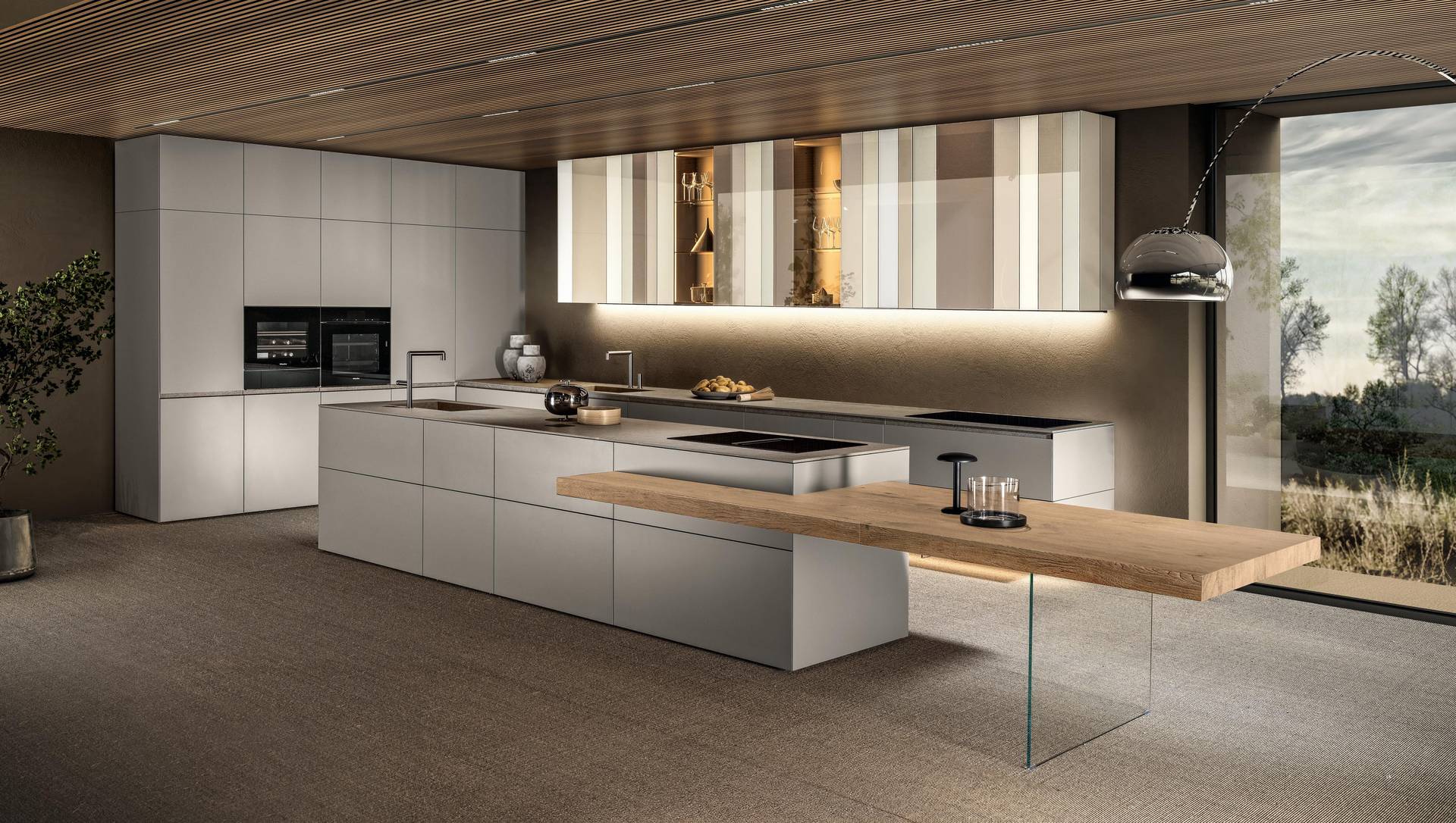 cocina moderna con isla con muebles altos de colores | Cocina N.O.W. | LAGO cocina moderna con isla con muebles altos de colores | Cocina N.O.W. | LAGO