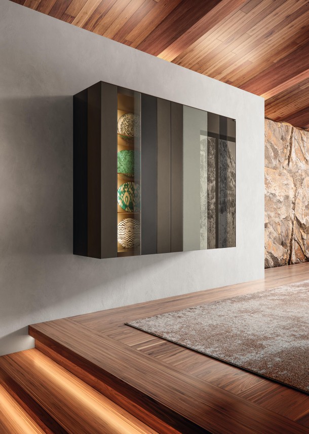 wall-mounted brown glass unit | N.O.W. Sideboard | LAGO