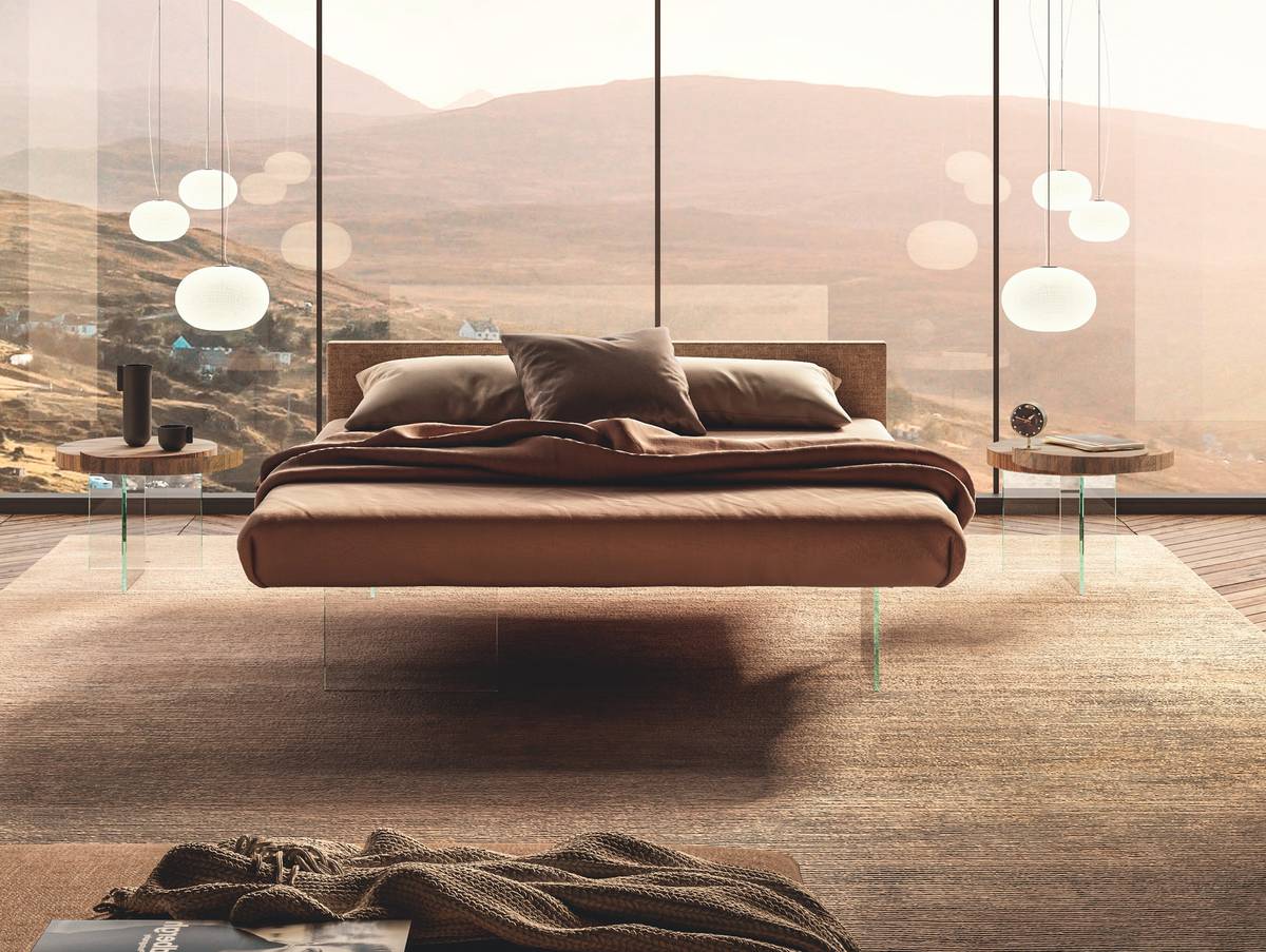 modern bed with fabric headboard | Air Bed | LAGO modern bed with fabric headboard | Air Bed | LAGO