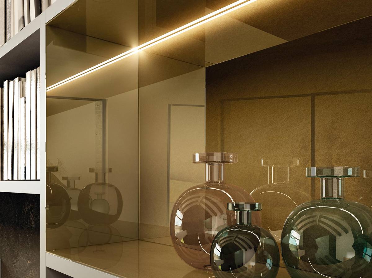 bibliothèque sur mesure avec éclairage intérieur | Bibliothèque 30mm | LAGO bibliothèque sur mesure avec éclairage intérieur | Bibliothèque 30mm | LAGO