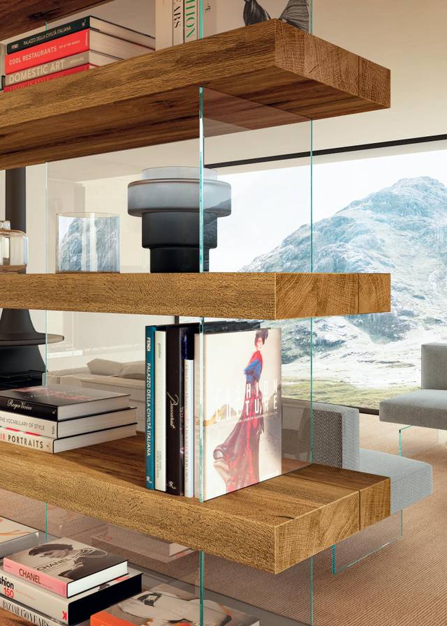 dettaglio libreria legno e vetro | Libreria Air | LAGO dettaglio libreria legno e vetro | Libreria Air | LAGO