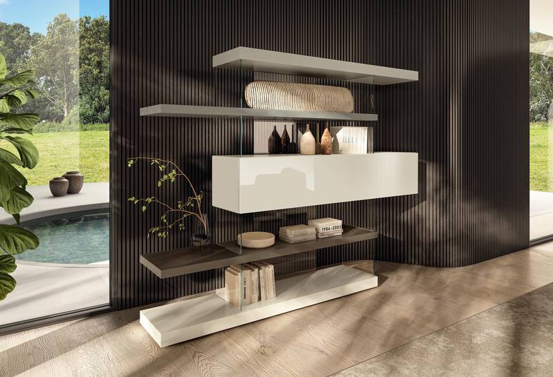 Séjour avec une bibliothèque de design| Bibliothèque Air | LAGO Séjour avec une bibliothèque de design| Bibliothèque Air | LAGO