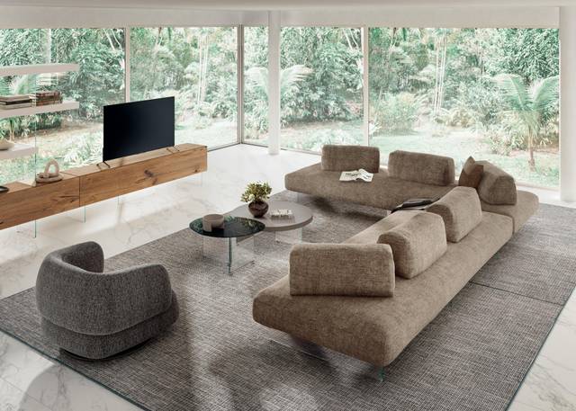 divano modulare con schienali freestanding | Divano Air Soft Free | LAGO 