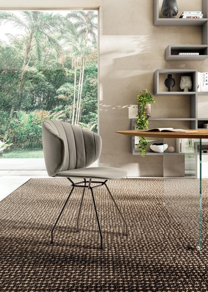 sedia di design moderna in tessuto | Sedia Ruffle | LAGO