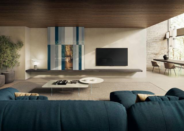 muebles de salón de cristal | Pared Equipada N.O.W. | LAGO