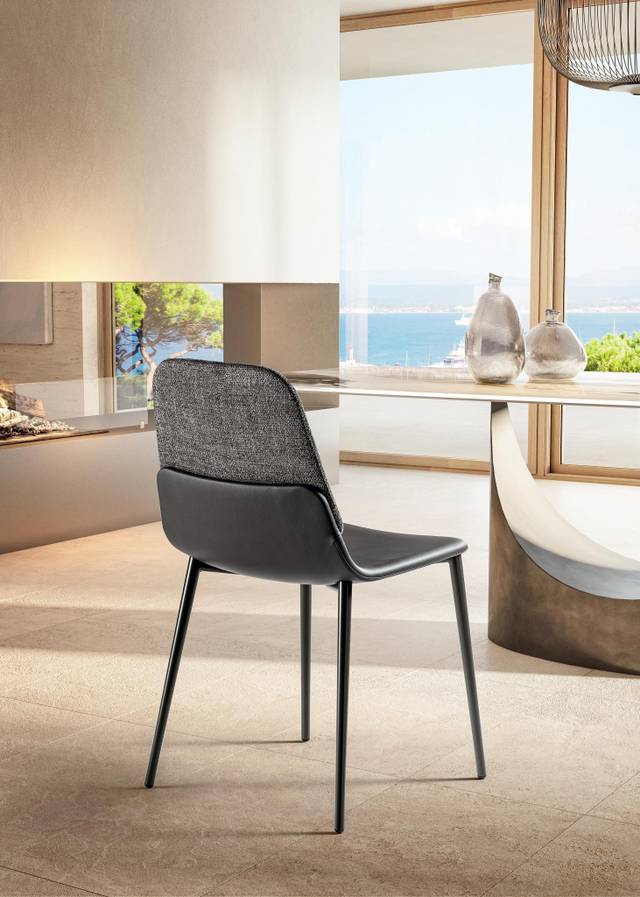 sedia elegante tessuto e pelle | Sedia Ermes | LAGO sedia elegante tessuto e pelle | Sedia Ermes | LAGO