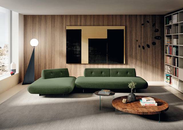 divano verde arrotondato |Divano Sand | LAGO
