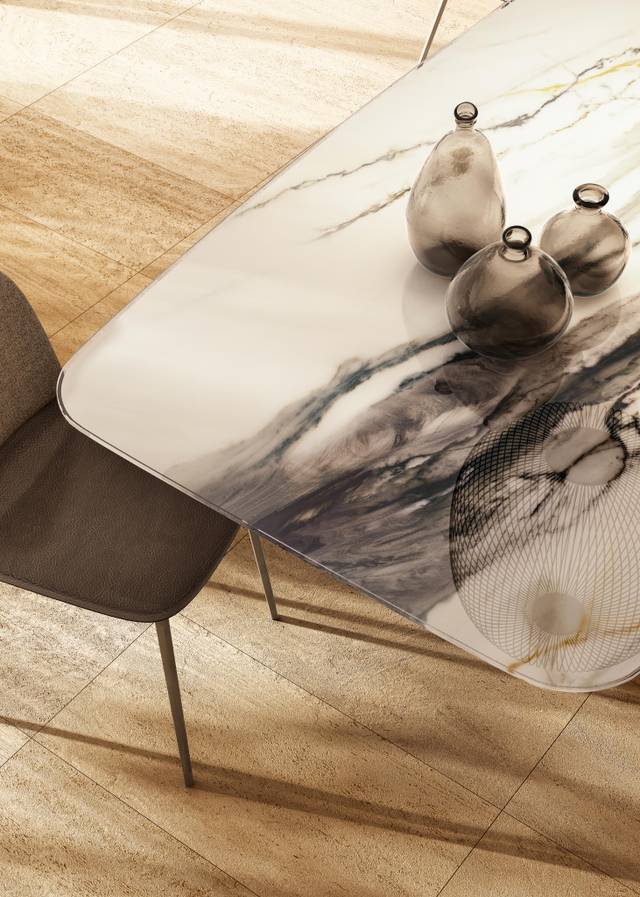 mesa de salón mármol xglass | Mesa U | LAGO