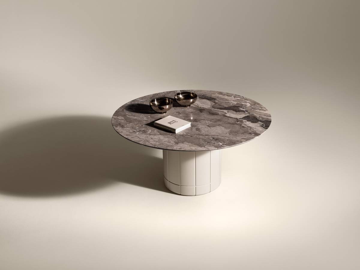 mesa de mármol con tapa redonda | Mesa Alberoni | LAGO