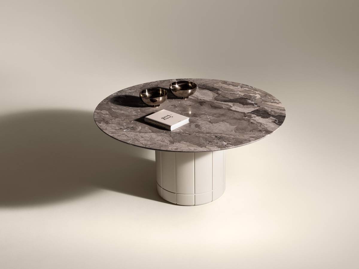 mesa de mármol con tapa redonda | Mesa Alberoni | LAGO