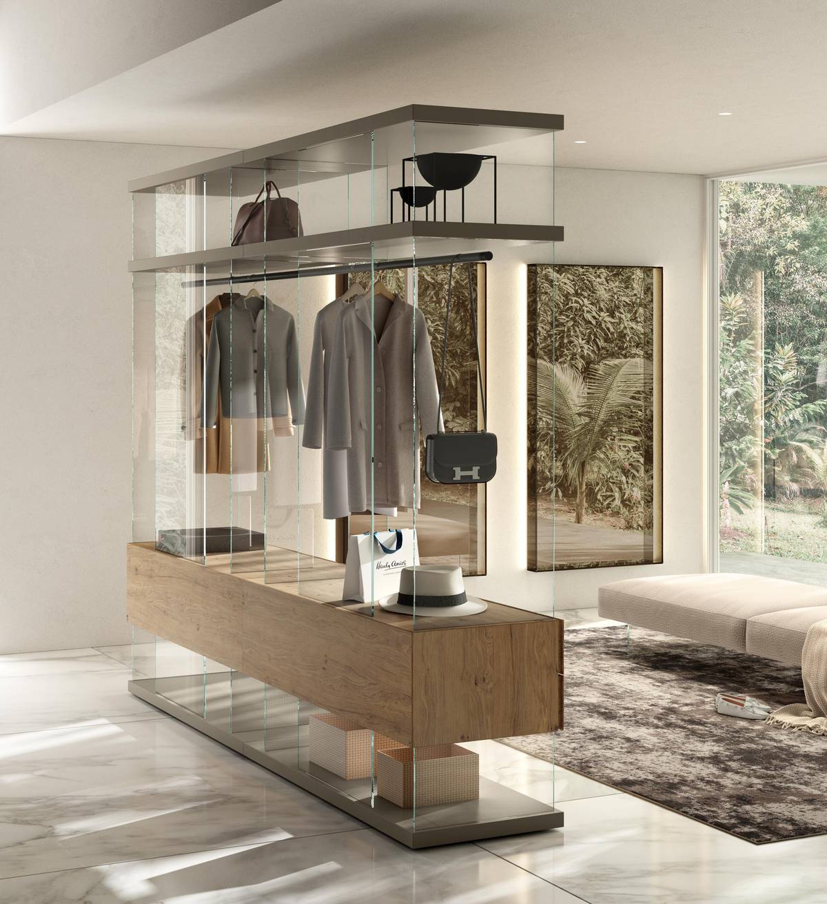 open walk-in wardrobe in the middle of the room | Air Walk-In-Closet | LAGO open walk-in wardrobe in the middle of the room | Air Walk-In-Closet | LAGO
