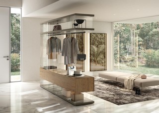 open walk-in wardrobe in the middle of the room | Air Walk-In-Closet | LAGO