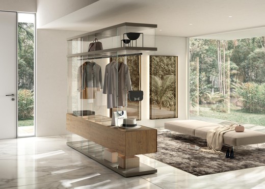 open walk-in wardrobe in the middle of the room | Air Walk-In-Closet | LAGO