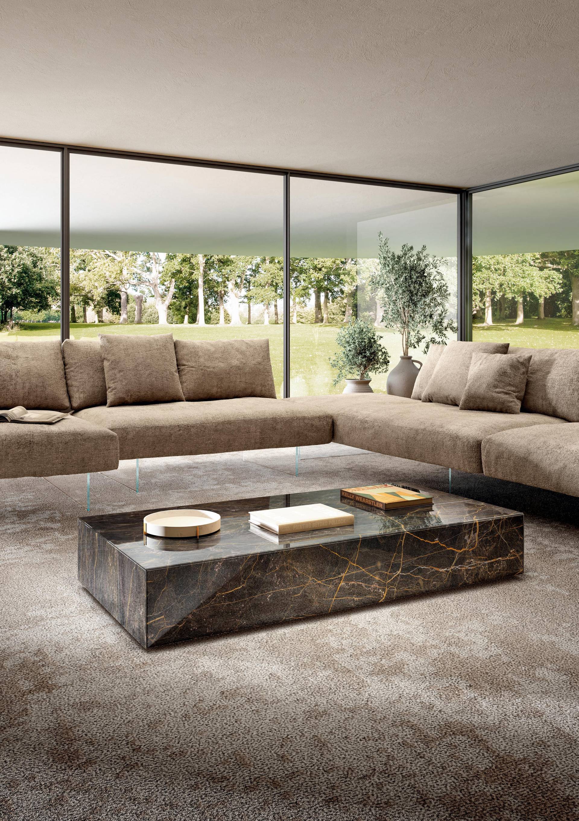 glass coffee table | Materia Coffee Table | LAGO