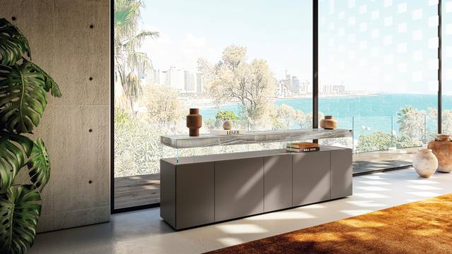 suspended sideboard with marble shelf xglass | Air Sideboard | LAGO suspended sideboard with marble shelf xglass | Air Sideboard | LAGO