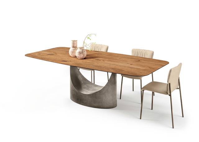 mesa de salon con tapa de madera | Mesa U | LAGO