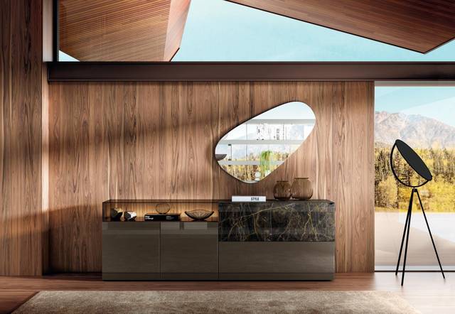madia a terra in vetro marrone | Madia 36e8 Glass | LAGO