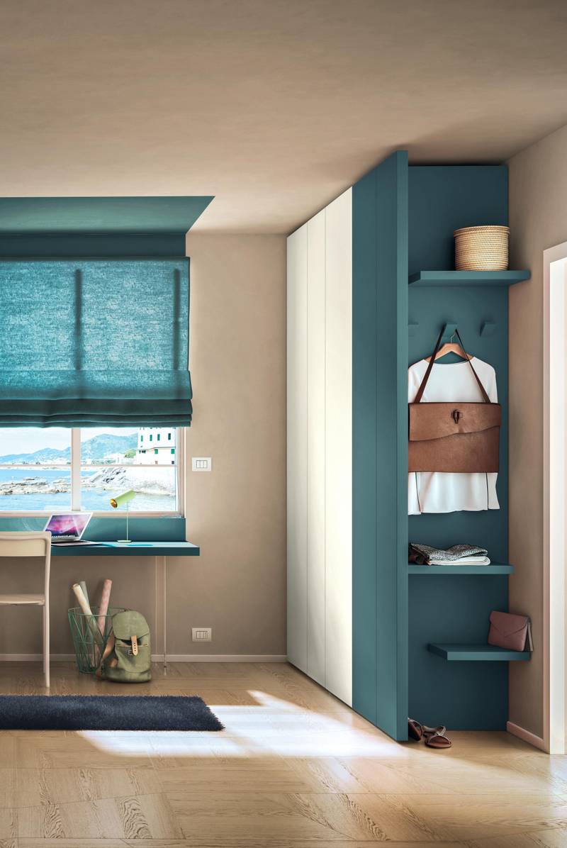 children’s bedroom coloured corner wardrobe | Kids&Youg | LAGO