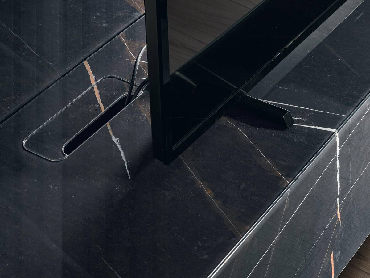 invisible cableway in xglass marble | Materia Tv Unit | LAGO invisible cableway in xglass marble | Materia Tv Unit | LAGO