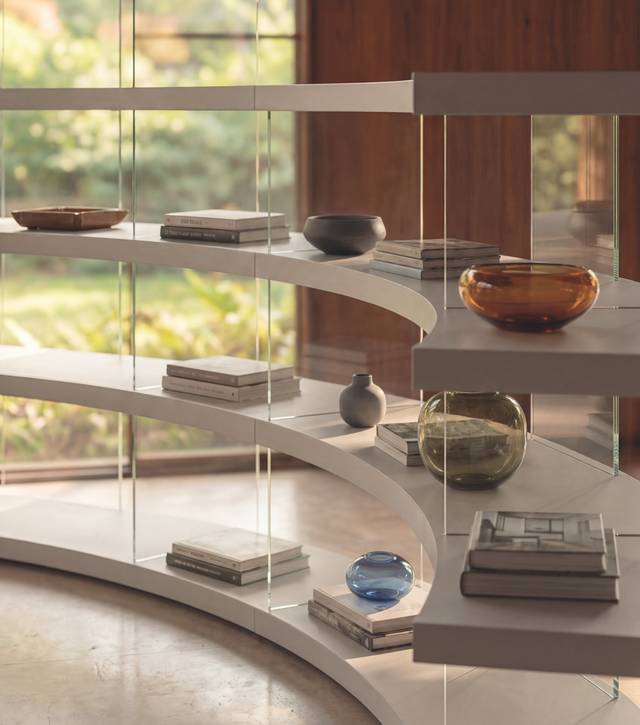 libreria curva di design bianca | Libreria Air Roundy | LAGO libreria curva di design bianca | Libreria Air Roundy | LAGO