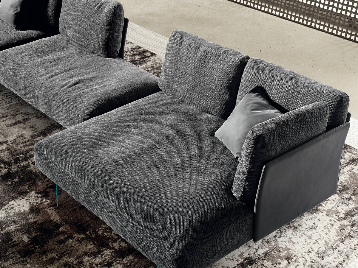 modern sectional sofa grey | Air Soft Slim Sofa | LAGO