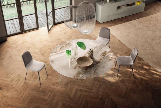 round xglass table | Air Slim Round Table | LAGO