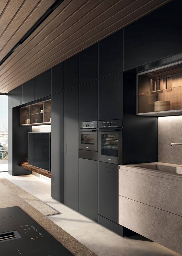 garde manger noir cuisine moderne | Cuisine 36e8 Cut | LAGO