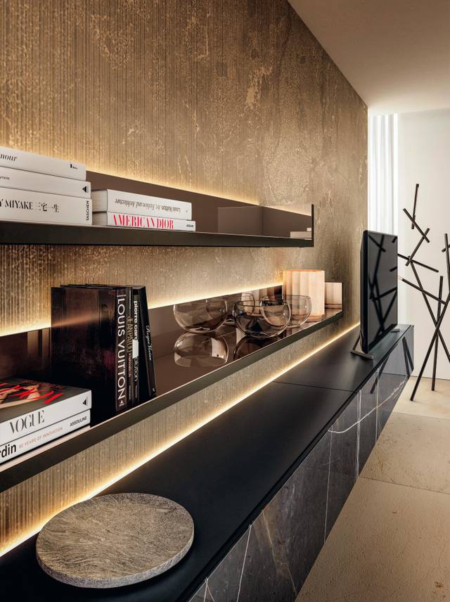 elegant equipped wall | Lagolinea Wall Unit | LAGO