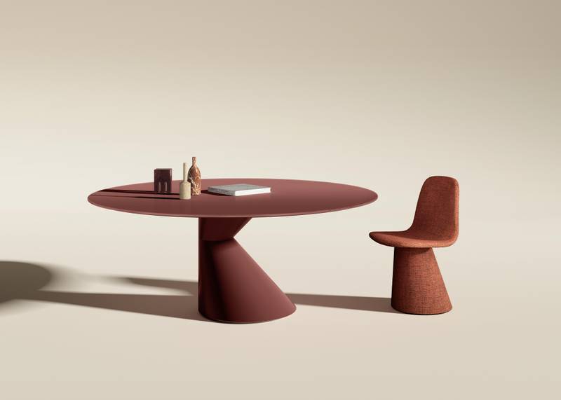 tavolo rotondo di design con sedia | Tavolo Chapeau | LAGO