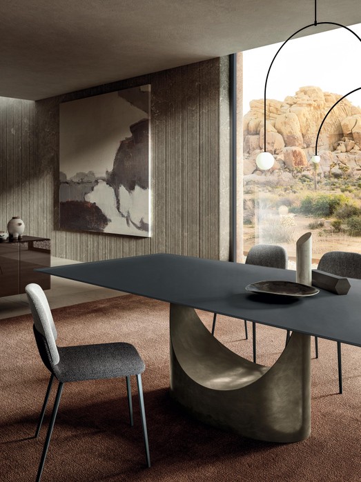 mesa de salón tablero en cristal | Mesa U | LAGO