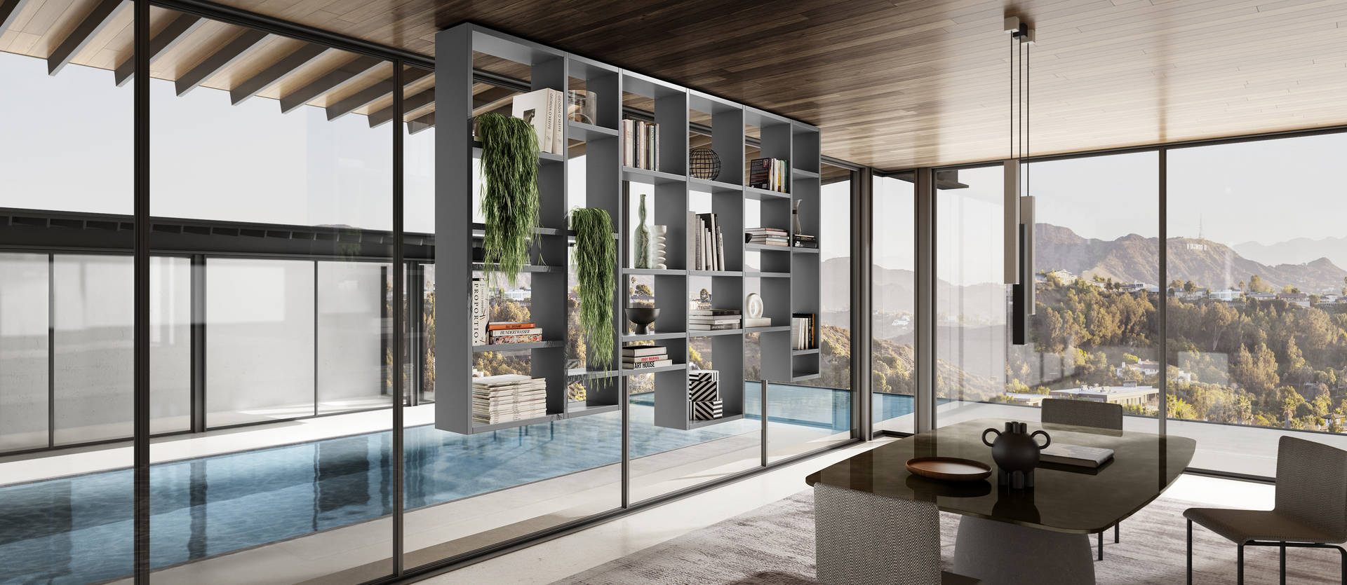 suspended living room bookcase | 30mm Weightless Bookshelf | LAGO suspended living room bookcase | 30mm Weightless Bookshelf | LAGO
