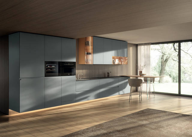 cucina sospesa a parete con penisola sagomata in legno | Cucina 36e8 Cut | LAGO cucina sospesa a parete con penisola sagomata in legno | Cucina 36e8 Cut | LAGO