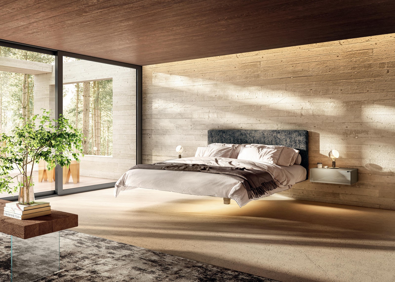 dormitorio moderno | Cama Fluttua | LAGO