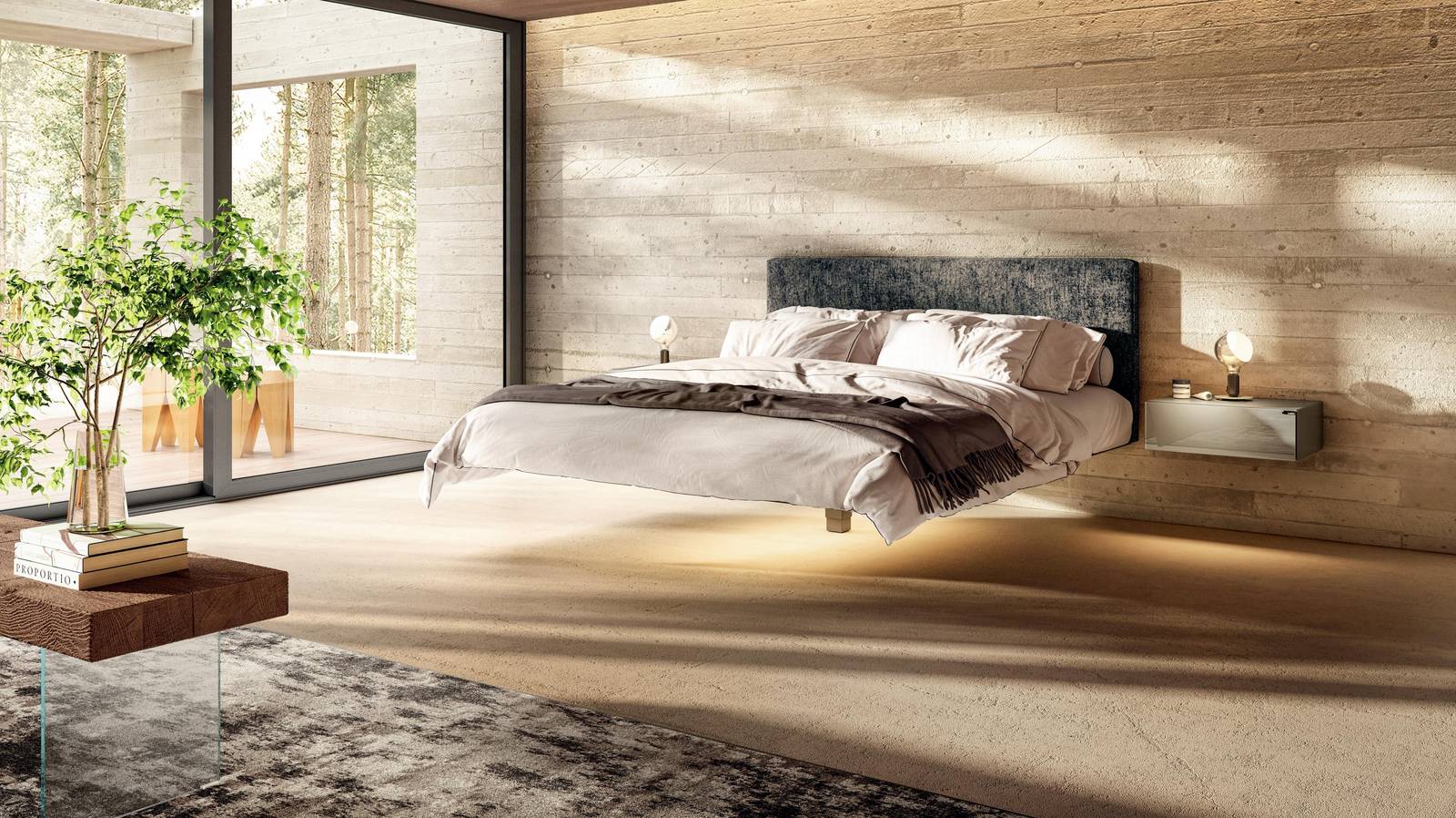 dormitorio moderno | Cama Fluttua | LAGO