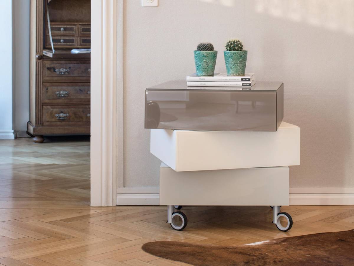 mobile white and beige drawer unit | Morgana Bedside Table | LAGO mobile white and beige drawer unit | Morgana Bedside Table | LAGO