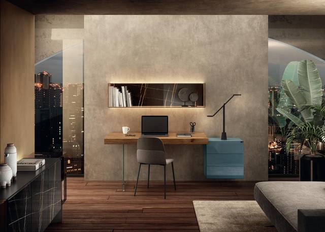 bureau en bois et étagère | Home Office | LAGO