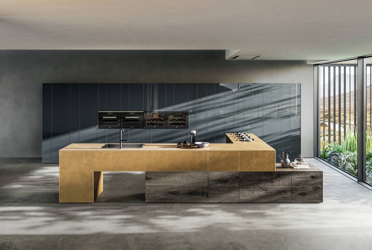 cucina su misura ad isola in legno e vetro | Cucina 36e8 Metal XGlass | LAGO cucina su misura ad isola in legno e vetro | Cucina 36e8 Metal XGlass | LAGO